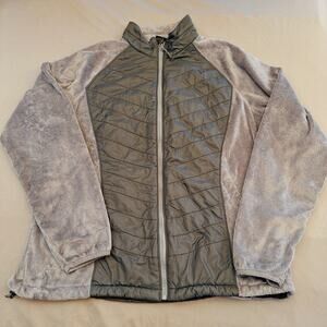 Mountain Hardwear Jacket Womens XL Gray Fleece Nylon Gorpcore Nature Semi Puffer